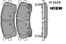 Тормозные колодки дисковые ICER 181610