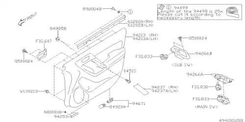 УПЛОТНИТЕЛЬ ДВЕРИ 61282SG100 SUBARU