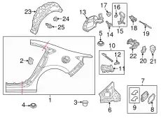Подкрылок MAZDA GHP9561J1A