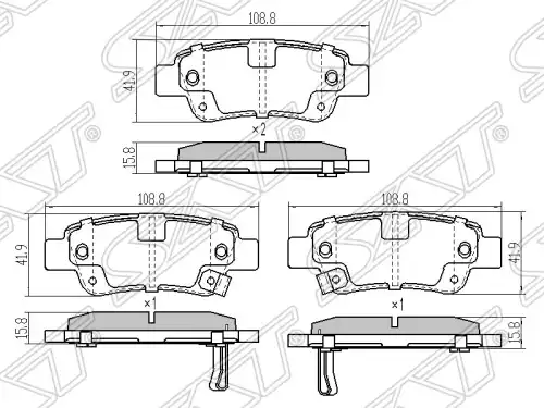 Тормозные колодки дисковые SAT ST-43022-SWW-G02