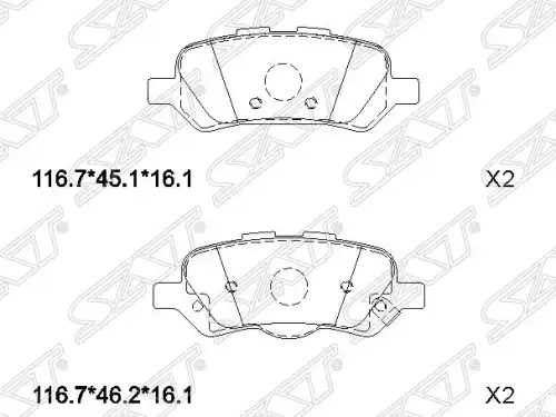Тормозные колодки дисковые SAT ST-04466-0T010