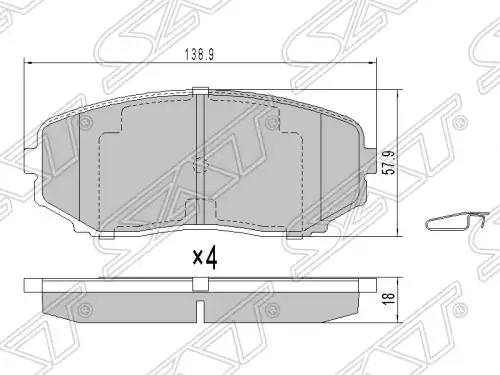 Тормозные колодки дисковые SAT ST-L2Y6-33-29Z