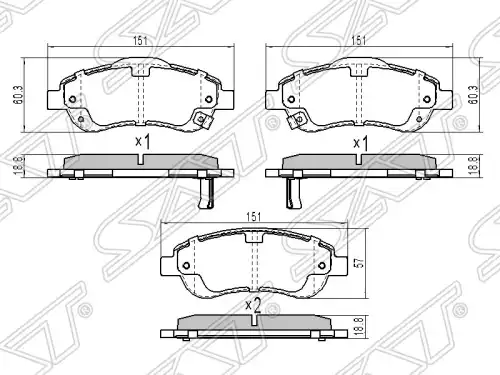 Тормозные колодки дисковые SAT ST-45022-SWW-G01