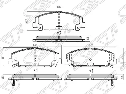 Тормозные колодки дисковые SAT ST-D1060-1LA1A