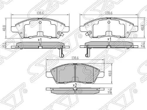 Тормозные колодки дисковые SAT ST-AY040-NS140