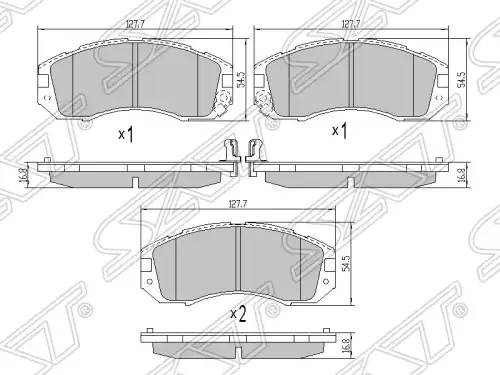 Тормозные колодки дисковые SAT ST-26296-AA000