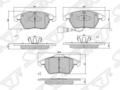 Тормозные колодки дисковые SAT ST-3C0698151C