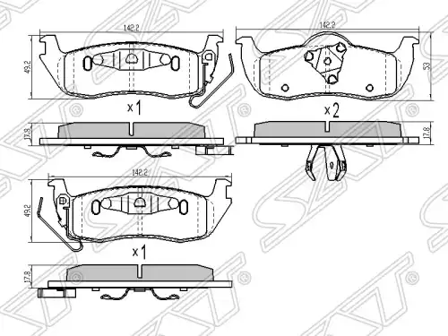 Тормозные колодки дисковые SAT ST-D4060-9FE0A