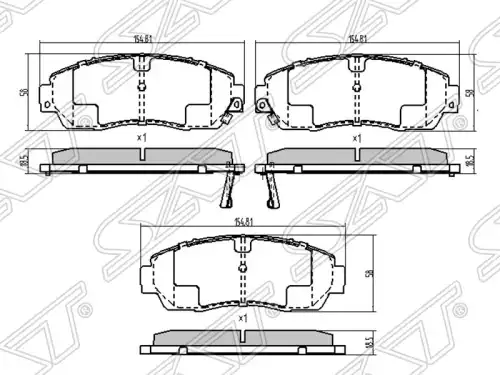 Тормозные колодки дисковые SAT ST-45022-SHJ-A50