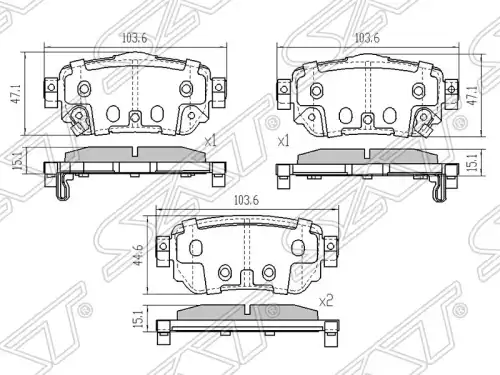 Тормозные колодки дисковые SAT ST-D4060-4CA0A