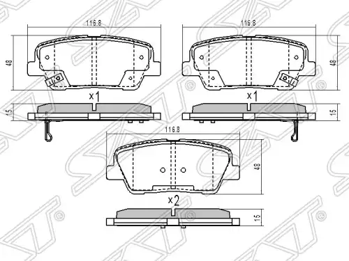 Тормозные колодки дисковые SAT ST-583022WA70