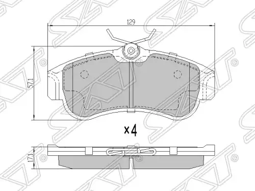 Тормозные колодки дисковые SAT ST-41060-4M525