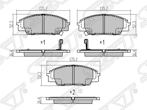 Тормозные колодки дисковые SAT ST-06450-S0A-J10