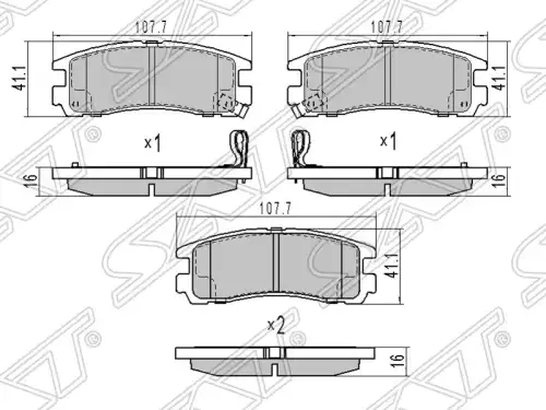 Тормозные колодки дисковые SAT ST-MR129537
