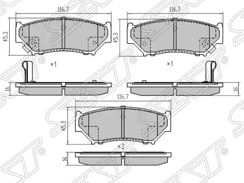 Тормозные колодки дисковые SAT ST-55200-65D21