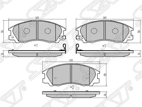 Тормозные колодки дисковые SAT ST-58101-H1A10