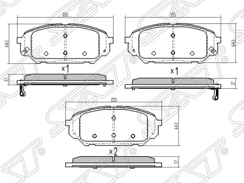 Тормозные колодки дисковые SAT ST-58101-3JA01