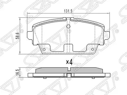 Тормозные колодки дисковые SAT ST-41060-AV126