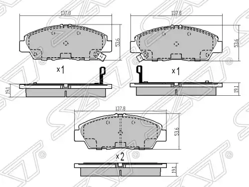 Тормозные колодки дисковые SAT ST-45022-SS0-508