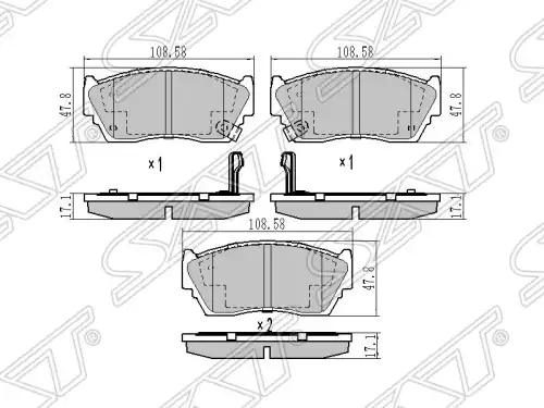 Тормозные колодки дисковые SAT ST-41060-50Y90