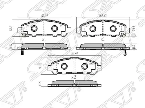 Тормозные колодки дисковые SAT ST-04465-0T010