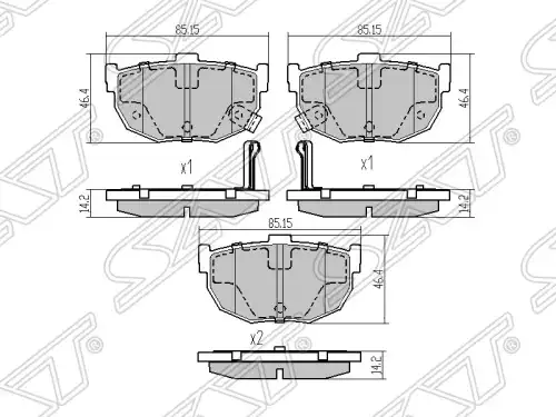 Тормозные колодки дисковые SAT ST-58302-2DA10