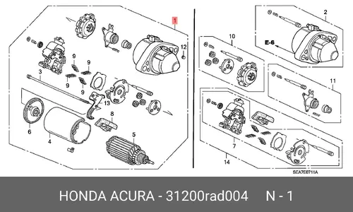 Стартер HONDA 31200-RAD-004