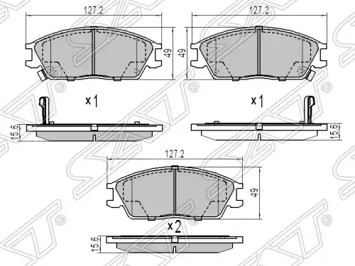 Тормозные колодки дисковые SAT ST-58101-1CA00