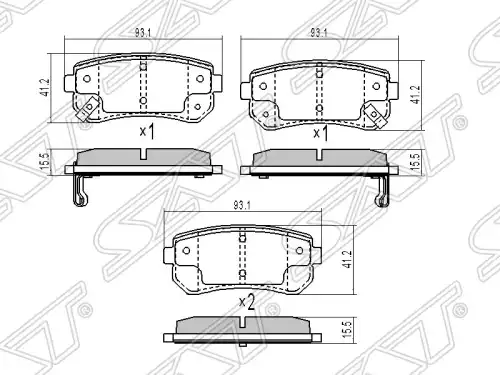 Тормозные колодки дисковые SAT ST-583021MA00