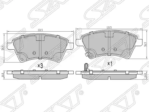 Тормозные колодки дисковые SAT ST-55810-79J00