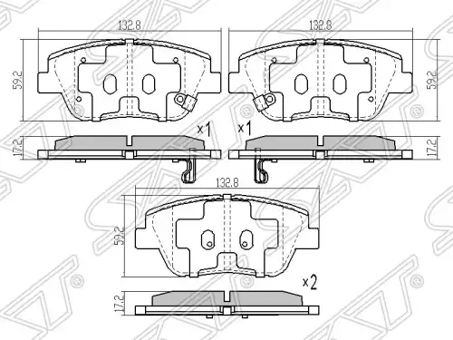Тормозные колодки дисковые SAT ST-58101-3QA50