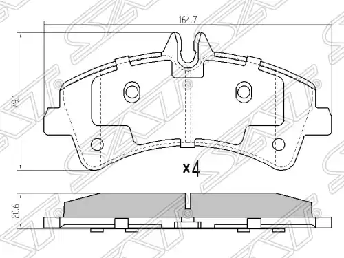 Тормозные колодки дисковые SAT ST-A0044208120
