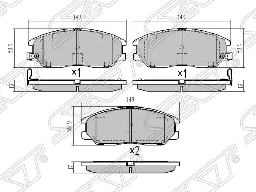 Тормозные колодки дисковые SAT ST-48130090A2