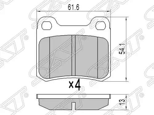 Тормозные колодки дисковые SAT ST-A0004209820