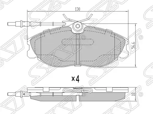 Тормозные колодки дисковые SAT ST-425206