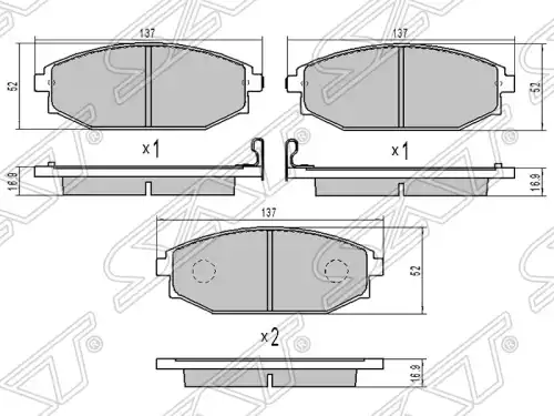 Тормозные колодки дисковые SAT ST-58101-M1A00