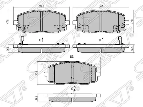 Тормозные колодки дисковые SAT ST-58101-07A10
