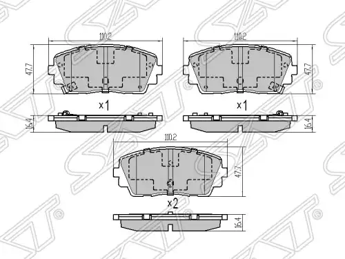 Тормозные колодки дисковые SAT ST-58101-1YA00