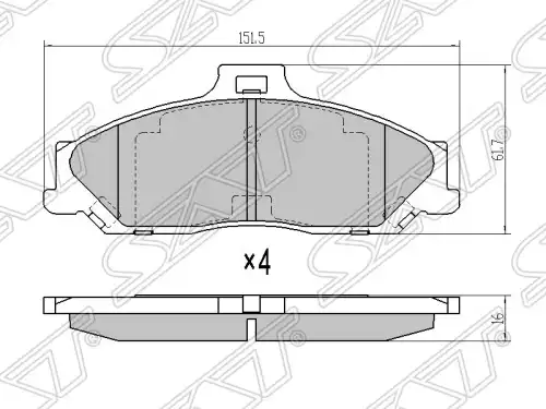 Тормозные колодки дисковые SAT ST-4509599
