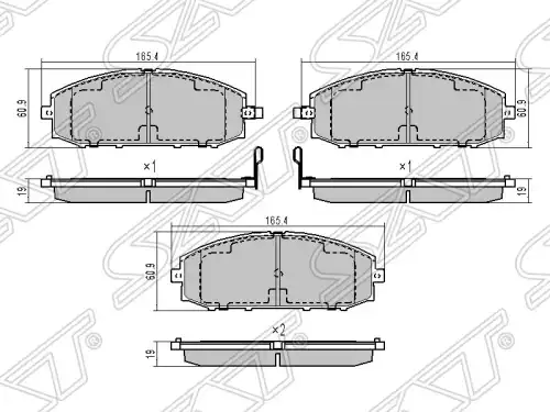 Тормозные колодки дисковые SAT ST-AY040-NS092