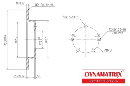 Тормозной диск DYNAMAX DBD1874 полный , задняя ось