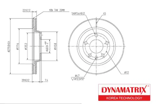 Тормозной диск DYNAMAX DBD1003 вентилируемый , передняя ось