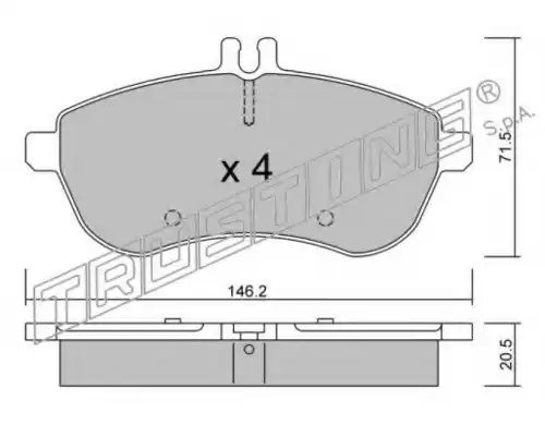 Тормозные колодки дисковые передняя ось TRUSTING 681.0