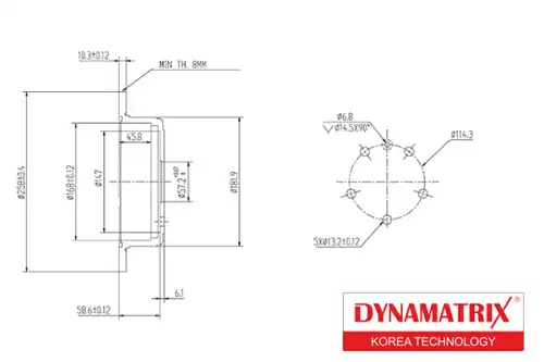 Тормозной диск DYNAMAX DBD1188 полный , задняя ось