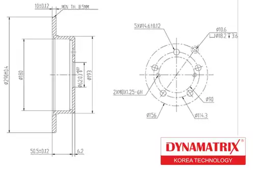 Тормозной диск DYNAMAX DBD1409 полный , задняя ось
