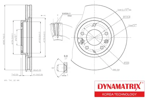 Тормозной диск DYNAMAX DBD1768 вентилируемый , передняя ось