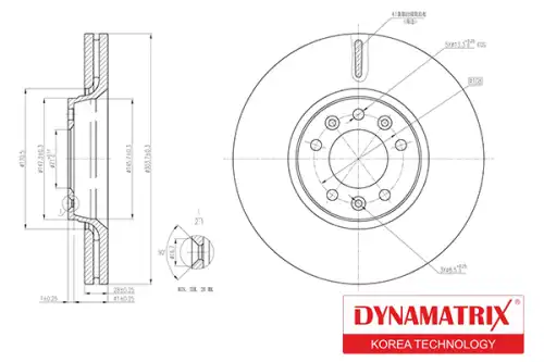 Тормозной диск DYNAMAX DBD1615 вентилируемый , передняя ось