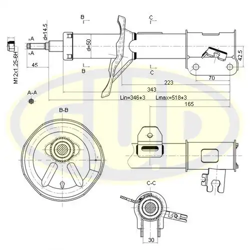 Амортизатор перед прав GSA339029 GUD