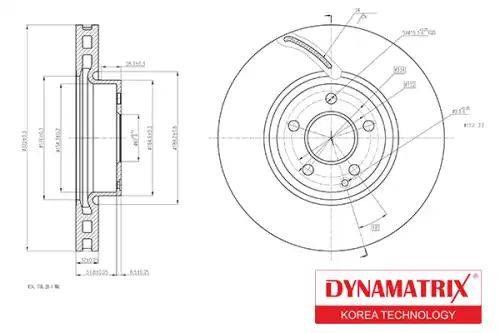 Тормозной диск DYNAMAX DBD1692 вентилируемый , передняя ось