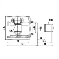 Z87720R ШРУС внутренний ZIKMAR